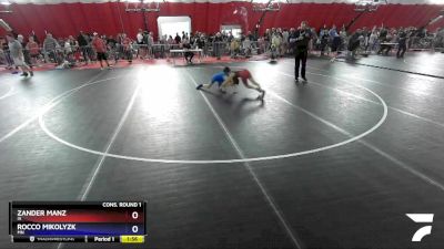 88 lbs Cons. Round 1 - Zander Manz, IA vs Rocco Mikolyzk, MN