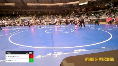 70 lbs Quarterfinal - Tobias Solinger, Moyer Elite vs Briar Ware, Cleveland Take Down Club