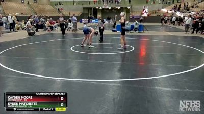 126 lbs Quarterfinals (8 Team) - Cayden Moore, Station Camp vs Kyden Matchette, Anderson County