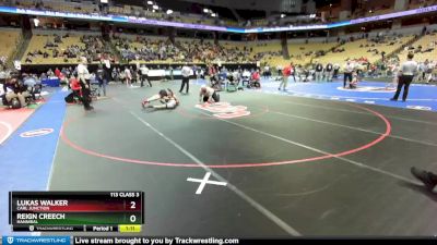 113 Class 3 lbs Quarterfinal - Lukas Walker, Carl Junction vs Reign Creech, Hannibal