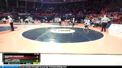 3A 182 lbs Quarterfinal - Matty Lapacek, Downers Grove (South) vs Shamon Handegan, Pekin