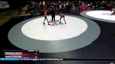 113 lbs Champ. Round 2 - Brandon Corona, Scotsmen Wrestling Club vs Marcos Renteria, Brawley Union High School Wrestling