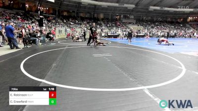 70 lbs Round Of 16 - Elijah Robinson, Sulphur Youth Wrestling Club vs Cayden Crawford, Pawhuska Elks Takedown