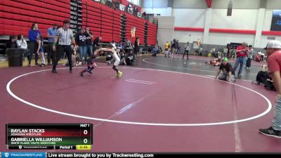 50 lbs Semifinal - Gabriella Williamson, White Plains Youth Wrestling vs Raylan Stacks, Assassins Wrestling