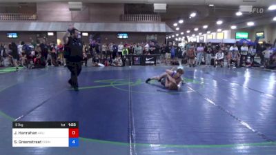 57 kg Rnd Of 64 - John Hanrahan, Arlington Cardinals Wrestling Club vs Sawyer Greenstreet, Cornerstone Mat Club