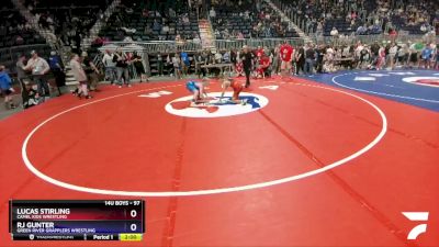 97 lbs Champ. Round 1 - Lucas Stirling, Camel Kids Wrestling vs Rj Gunter, Green River Grapplers Wrestling