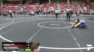 85 lbs Quarterfinal - Evan Hasselbring, Winfield Youth Wrestling Club vs Raheem Busby, STL Warrior