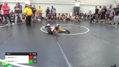 75 lbs Pools - Logan Nuzum, West Virginia Wild vs Gunner Wright, Mineral Wells Bulldawgs