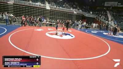 71 lbs Round 2 - Santiago Piplica, Riverton USA Wrestling vs Evan Vendetti, Green River Grapplers Wrestling