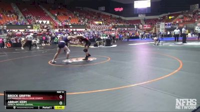 3-2-1A 165 Quarterfinal - Brock Griffin, Cottonwood Falls-Chase County vs Abram Keim, Seneca-Nemaha Central