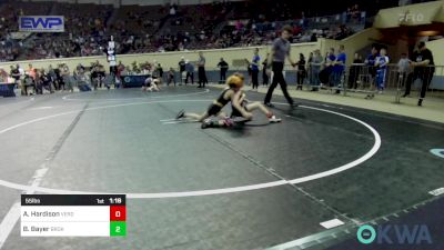 55 lbs Quarterfinal - Archer Hardison, Verdigris Youth Wrestling vs Bostyn Bayer, Broken Arrow Wrestling Club