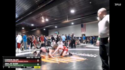 110-114 lbs Round 4 - Carson Blum, Michigan Grappler Training Center vs Deklan Barr, Young Guns Wrestling Club