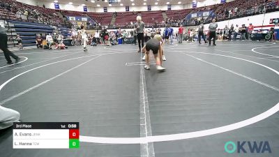 67-70 lbs 3rd Place - Alexander Evans, Jenks Trojan Wrestling Club vs Logan Hanna, Team Conquer Wrestling