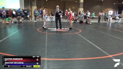 100 lbs Quarterfinal - Huston Robinson, OK vs Kristian DeClercq, IL