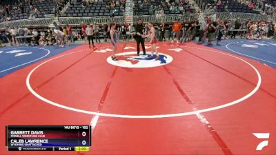 102 lbs Quarterfinal - Garrett Davis, Powell Wrestling Club vs Caleb Lawrence, Wyoming Unattached