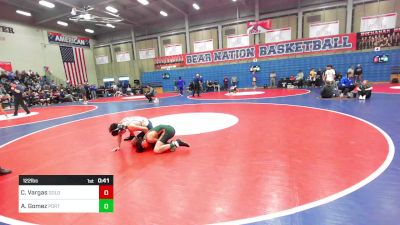 122 lbs Consi Of 16 #1 - Christian Vargas, Golden Valley vs Andrew Gomez, Porterville