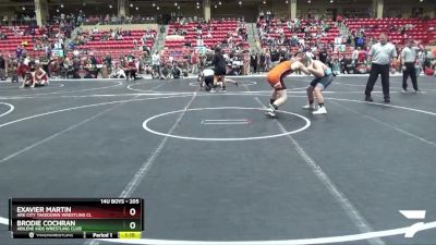 205 lbs Cons. Round 3 - Brodie Cochran, Abilene Kids Wrestling Club vs Exavier Martin, Ark City Takedown Wrestling Cl