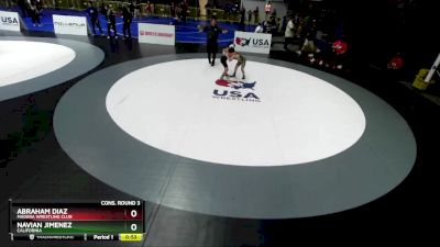 85 lbs Cons. Round 3 - Abraham Diaz, Madera Wrestling Club vs Navian Jimenez, California