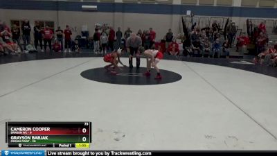 73 lbs Placement (4 Team) - Grayson Babjak, Crown Point vs Cameron Cooper, Dragon WC