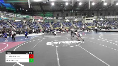 110 lbs Quarterfinal - Uriah Martinez, Ortega Middle School vs Braydden Crum, Duran Elite