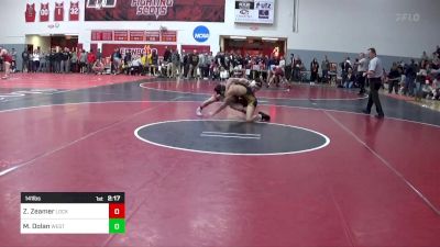 141 lbs Consi Of 16 #2 - Zack Zeamer, Lock Haven vs Michael Dolan, West Virginia-Unattached