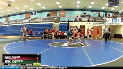 140 lbs Placement (4 Team) - Cohen Wuethrich, New Palestine vs Eviyan Aguirre, Crown Point