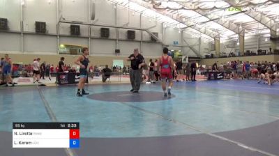 65 kg Consi Of 8 #1 - Nicholas Lirette, Tar Heel Wrestling Club vs Luke Karam, Lehigh Valley Wrestling Club