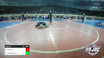 92 lbs Round Of 16 - Beckhem Fields, Cowboy Wrestling Club vs Daxen DeLaCerda, Bristow Youth Wrestling