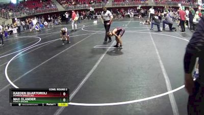 95 lbs Cons. Round 2 - Kaeden Quartoroli, IRONMAN WRESTLING vs Max Olander, Ponca Spears