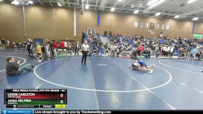 90 lbs Cons. Semi - Akira Helprin, Wasatch vs Lessie Carlston, Top Of Utah