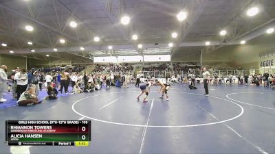 105 lbs Quarterfinal - Rhiannon Towers, Sanderson Wrestling Academy vs Alicia Hansen, Agon