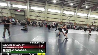 130 lbs Semifinal - Nicholas Sabagala, Westlake vs Archer Schooley, Stallions Wrestling Club