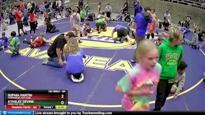 80 lbs Round 1 - Kynslee Devine, Hawk Mat Club vs Sophia Martin, Harrisburg Mat Club