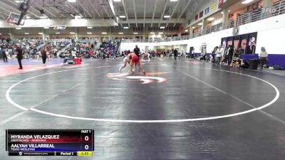 170 lbs Cons. Round 3 - Aalyah Villarreal, Texas Wesleyan vs Myranda Velazquez, Unattached - Nebraska