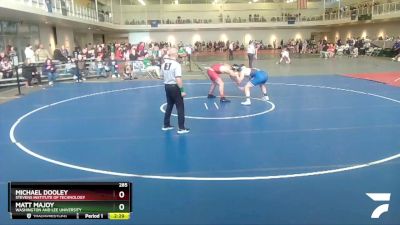 285 lbs Quarterfinal - Matt Majoy, Washington And Lee University vs Michael Dooley, Stevens Institute Of Technology