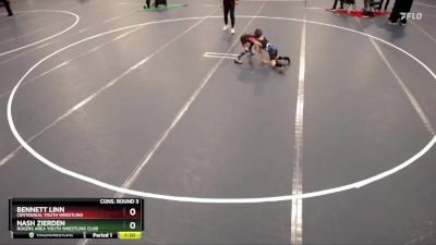 63 lbs Cons. Round 3 - Bennett Linn, Centennial Youth Wrestling vs Nash Zierden, Rogers Area Youth Wrestling Club