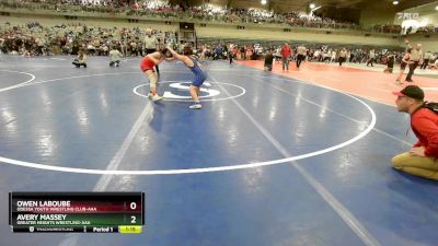 100 lbs Champ. Round 2 - Avery Massey, Greater Heights Wrestling-AAA vs Owen LaBoube, Odessa Youth Wrestling Club-AAA