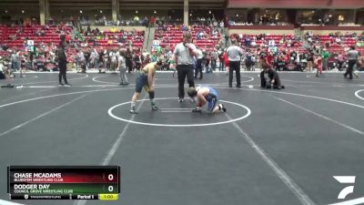 Round 1 - Chase McAdams, Bluestem Wrestling Club vs Dodger Day, Council Grove Wrestling Club