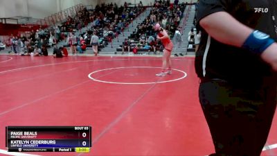 155 lbs Cons. Round 1 - Paige Beals, Pacific University vs Katelyn Cederburg, Linfield University