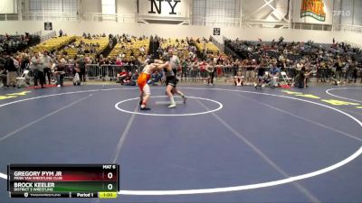 122 lbs Round 1 - Gregory Pym Jr, Penn Yan Wrestling Club vs Brock Keeler, District 3 Wrestling