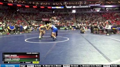 1A-145 lbs Champ. Round 2 - Mikey Baker, West Sioux, Hawarden vs Conor Cassady, Martensdale-St. Marys