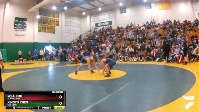 160 lbs Semifinal - Will Cox, Yorba Linda vs Xingyu Chen, Los Osos