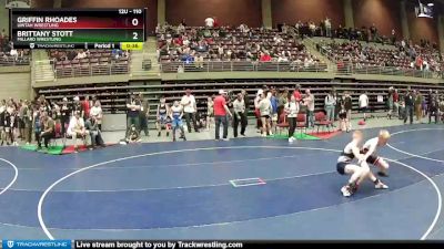 110 lbs Cons. Round 4 - Brittany Stott, Millard Wrestling vs Griffin Rhoades, Uintah Wrestling