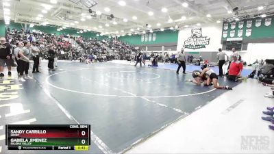 143 lbs Cons. Semi - Sandy Carrillo, Hemet vs Gabiela Jimenez, Paloma Valley