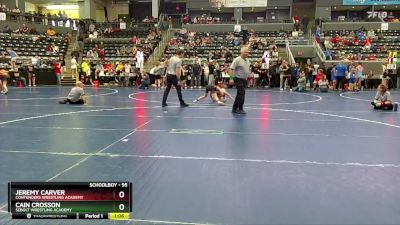 95 lbs Quarterfinal - Jeremy Carver, Contenders Wrestling Academy vs Cain Crosson, Sebolt Wrestling Academy