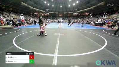 43 lbs Consi Of 16 #1 - Jason Easley, Division Bell Wrestling vs Blakelee Lewis, Weatherford Youth Wrestling