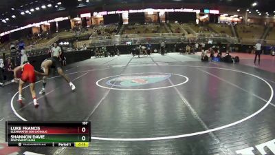 157 lbs Cons. Round 2 - LUKE FRANCIS, Clearwater Cen Catholic vs Shannon Davie, Southwest Miami