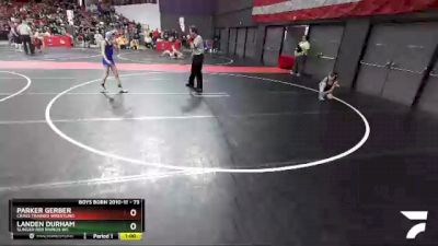 73 lbs Cons. Round 5 - Landen Durham, Slinger Red Rhinos WC vs Parker Gerber, Crass Trained Wrestling