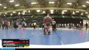 285 lbs 1st Place Match - Jake Swirple, Minot State vs Devon Dawson, Pratt Community College