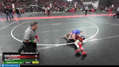 85 lbs Cons. Round 3 - Adam Weninger, West Bend Wildcats vs Elliott Radintz, Glenwood City